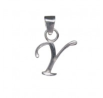 PE001489 Sterling Silver Pendant Charm Letter Y Solid Genuine Hallmarked 925